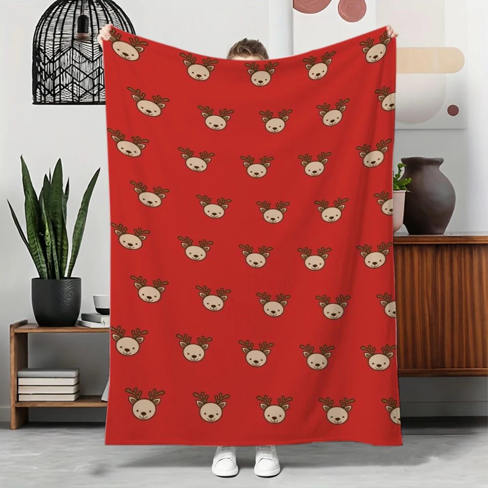 Festive Friendly Fawn Motif Cozy Bed Blanket Versatile Home Decor Gift Idea For Gym Dance Studio Lounge