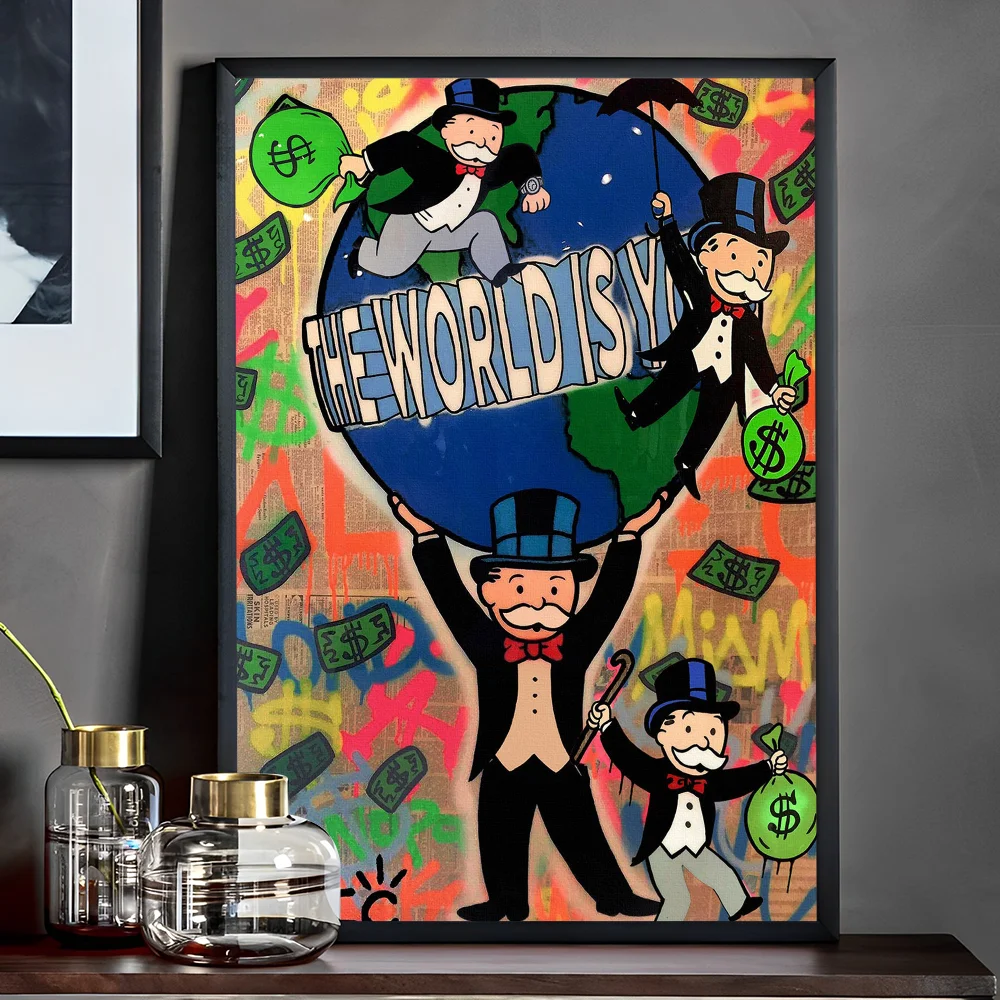 Alec Monopoly Graffiti Art Poster 10x15cm Waterproof Wall Sticker