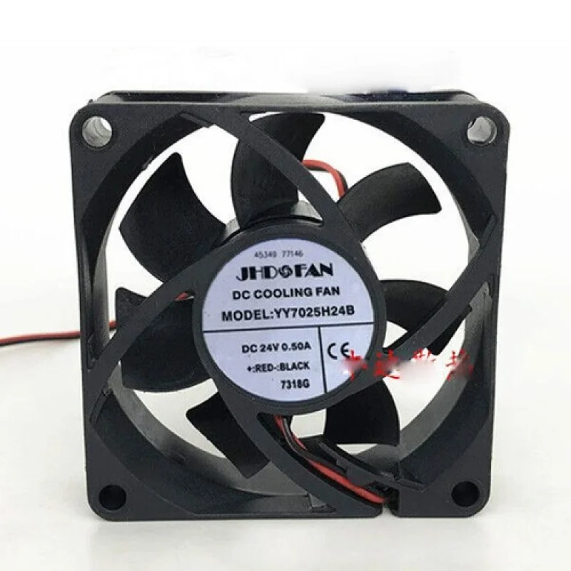 

L for JHD Cooling Fan YY7025H24B High Air Volume for Cooler 7*7*2.5cm 2-Pin 24V 0.50A
