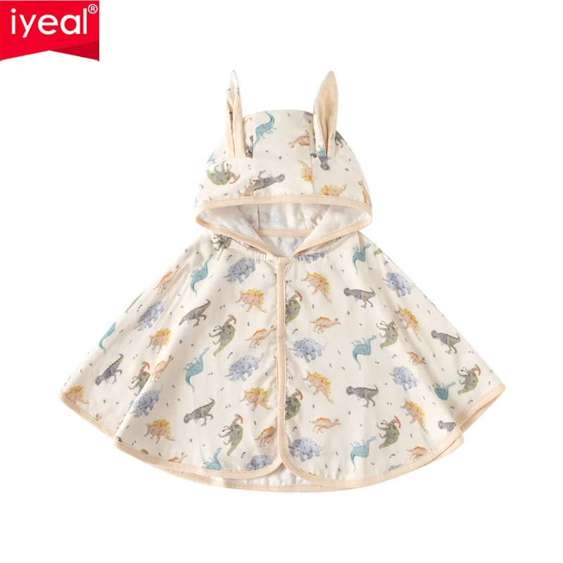 IYEAL Children's Cloak Spring and Autumn Summer Thin Shawl Baby Cute Dinosaur  Pure Cotton Sunscreen Clothes