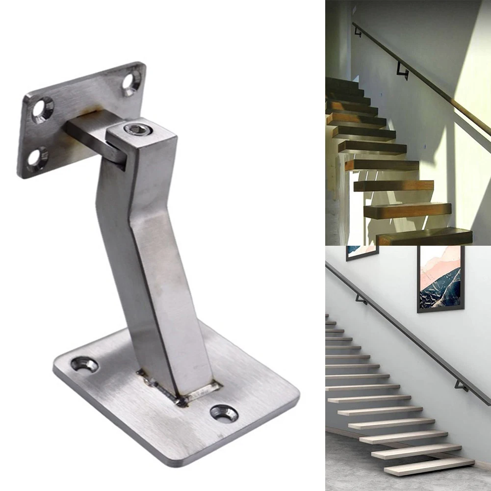 

1pcs Stainless Steel Stair Handrail Bracket Fixed Support For Corridor Pillar Guardrail Install Hardware Accessories