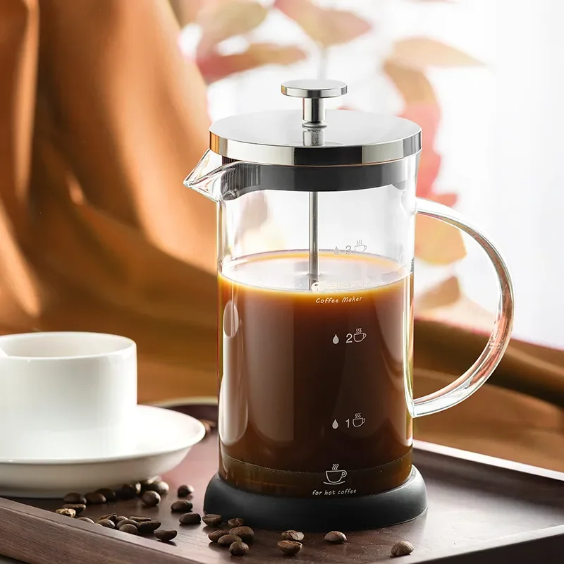 

Tea Brewer. "Stylish Simple Hand Punch Pressure Glass Pot Tea & Coffee Maker - Effortless French Press Filter Brewing Tea & Coff