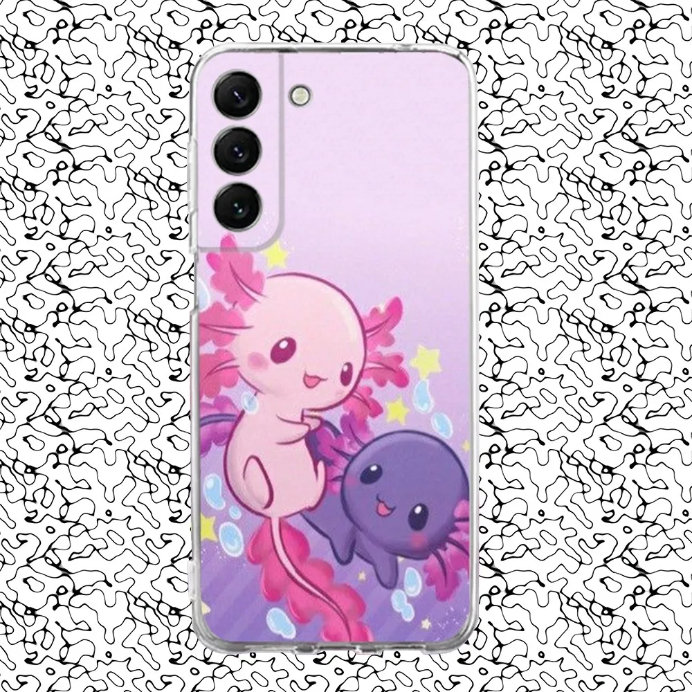 Cute Axolotl Phone Case Silicone For Samsung S30,S23,21,22,20 Ultra,S20 FE lite,S10,9,PIus Note20ultra Cover Clear