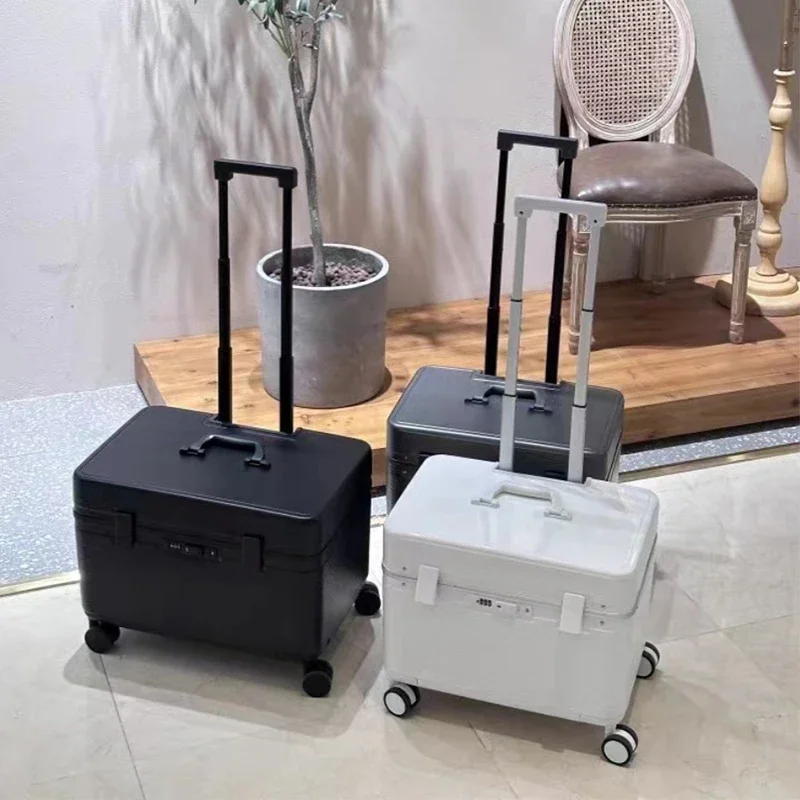 Luggage Aluminum Frame Trolley 20 22" Clamshell Suitcase Small Boarding TSA Customs Lock Aviator Carry-on Travel Bag Camera Case