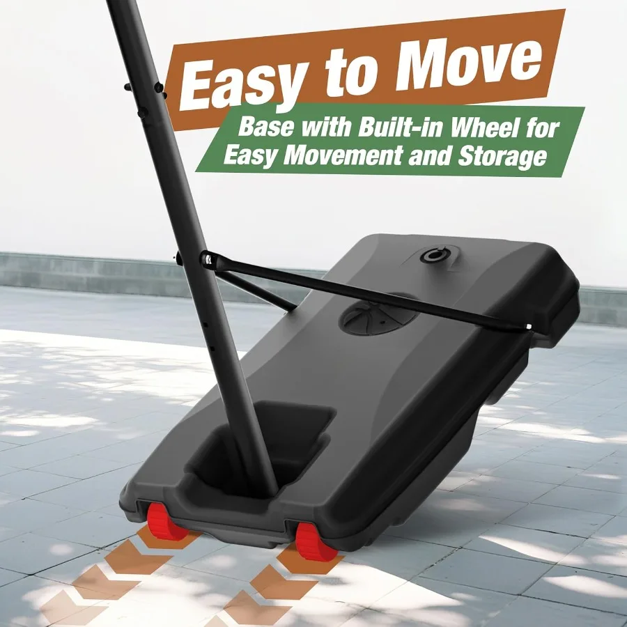 ห่วงบาสเก็ตบอลแบบพกพา ปรับความสูงได้ 4.010 ฟุต ระบบเป้าบาสเก็ตบอลสำหรับเด็กและวัยรุ่น ใช้ได้ทั้งกลางแจ้ง สนามหลังบ้าน ทางเดินรถ และในร่ม 3