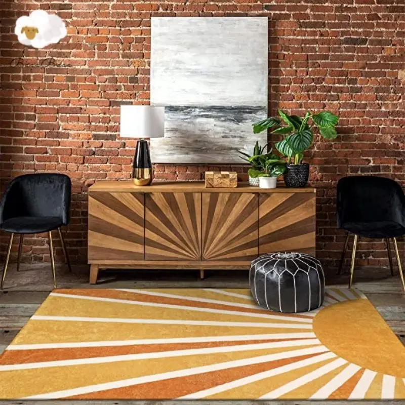 

Волосатый ковер для гостиной, солнечный детский ползающий коврик, волосатые детские игровые коврики для детей, прямоугольные современные коврики