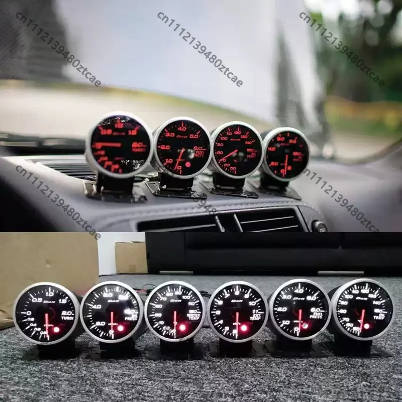 Multi Color Matte Convex Racing Triple Gauge Turbo Boost Water Temp Oil Pressure Oil Temp RPM Car Modified Meter