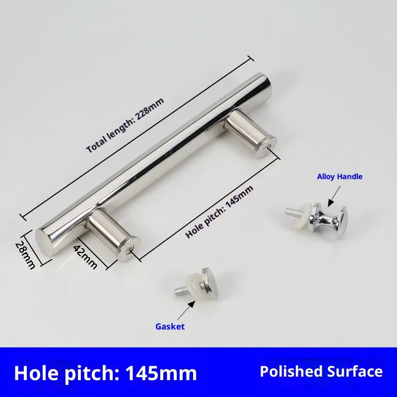 Shower room handle glass door handle stainless steel bathroom sliding door handle sliding door handle hole distance 145MM F type