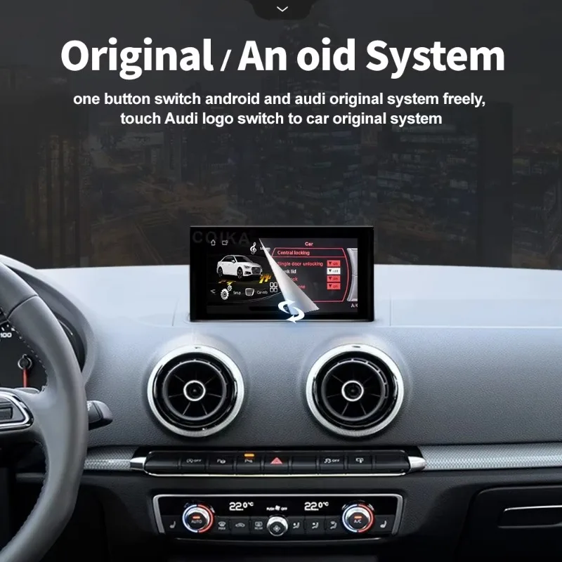 

8-ядерная система Android 12, сенсорный экран, беспроводной автомобильный мультимедийный плеер Carplay для Audi A3 13-18