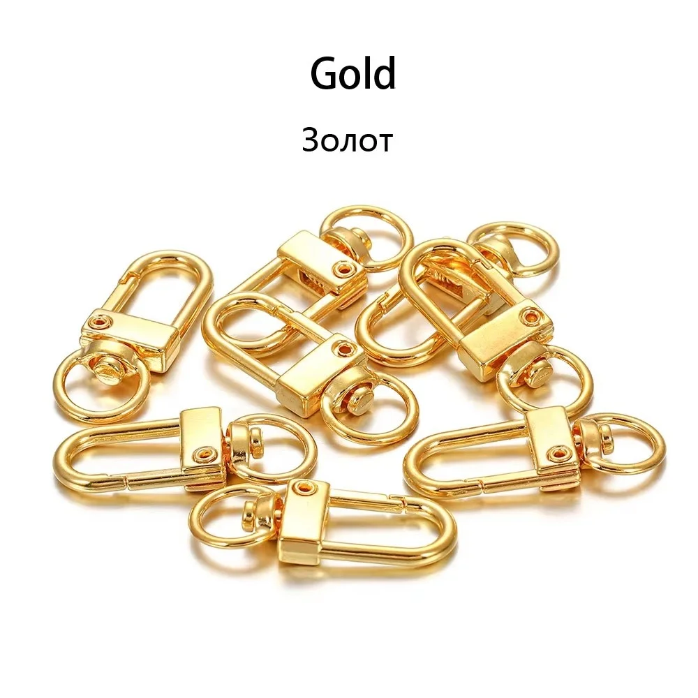 10Pcs/Lot Colorful Alloy Snap Lobster Clasp Hooks Keychain Findings for DIY Jewelry Making Key Ring Accessories Wholesale
