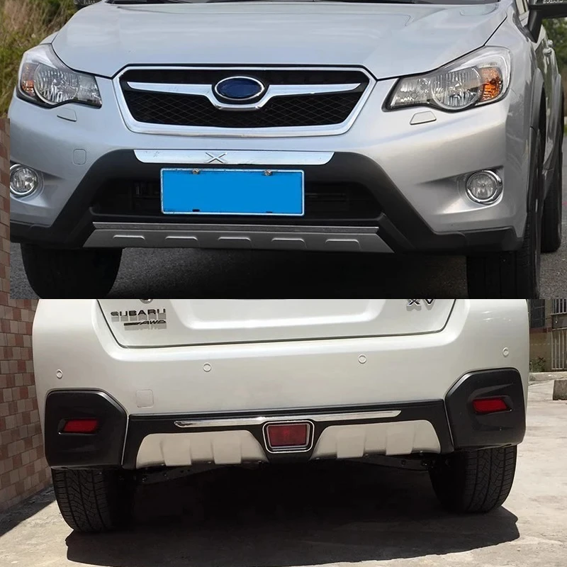 Front and Rear Bumper Protector Guard Trim Cover For Subaru XV 2012-2015 Chromed ABS Plastic