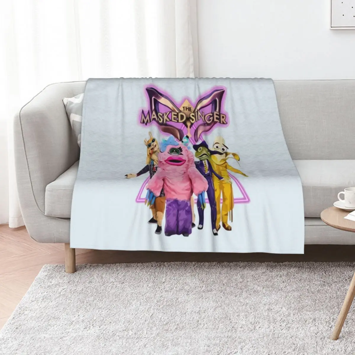 The Masked Singer Merch ITV Masked Singer Throw Blanket Plush Extra Large Throw Single Large Decorative Sofas Baby Blankets