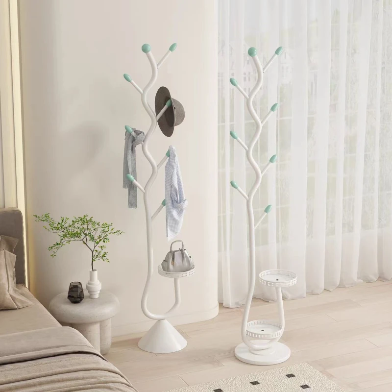 French Style Metal Coat Rack Modern Simple Single Rod Clothes Hanger for Living Room Bedroom Household Bag Storage Organizer