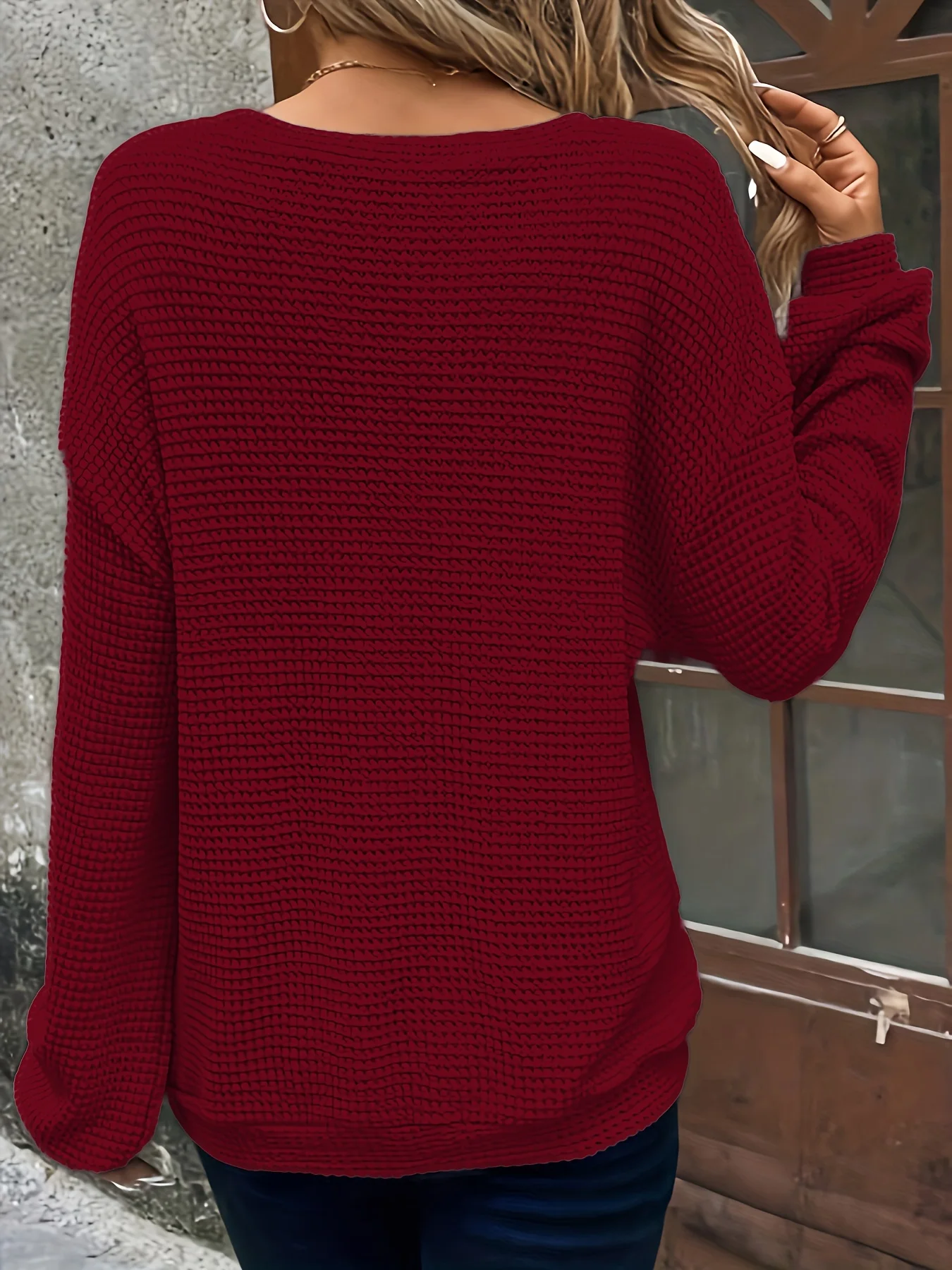 Gemütlicher Strickpullover für Damen in Übergröße – Lässiger Komfort für jeden Anlass – Detail 5