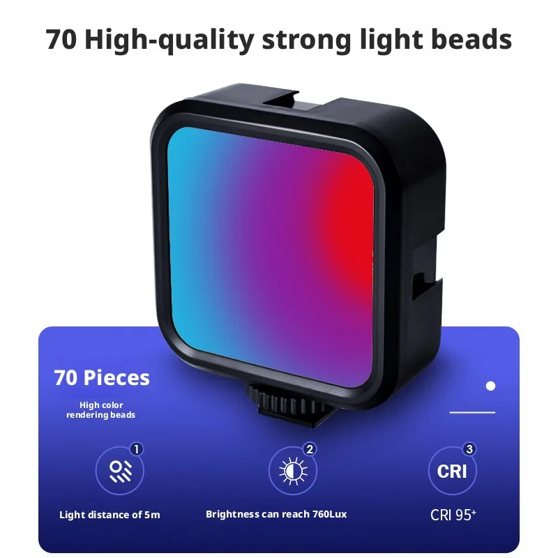 RGB Mini Pocket Light Portable Handheld LED Fill Lamp Rechargeable Video Camera Photography Equipment Dimmable Camera Fill Light