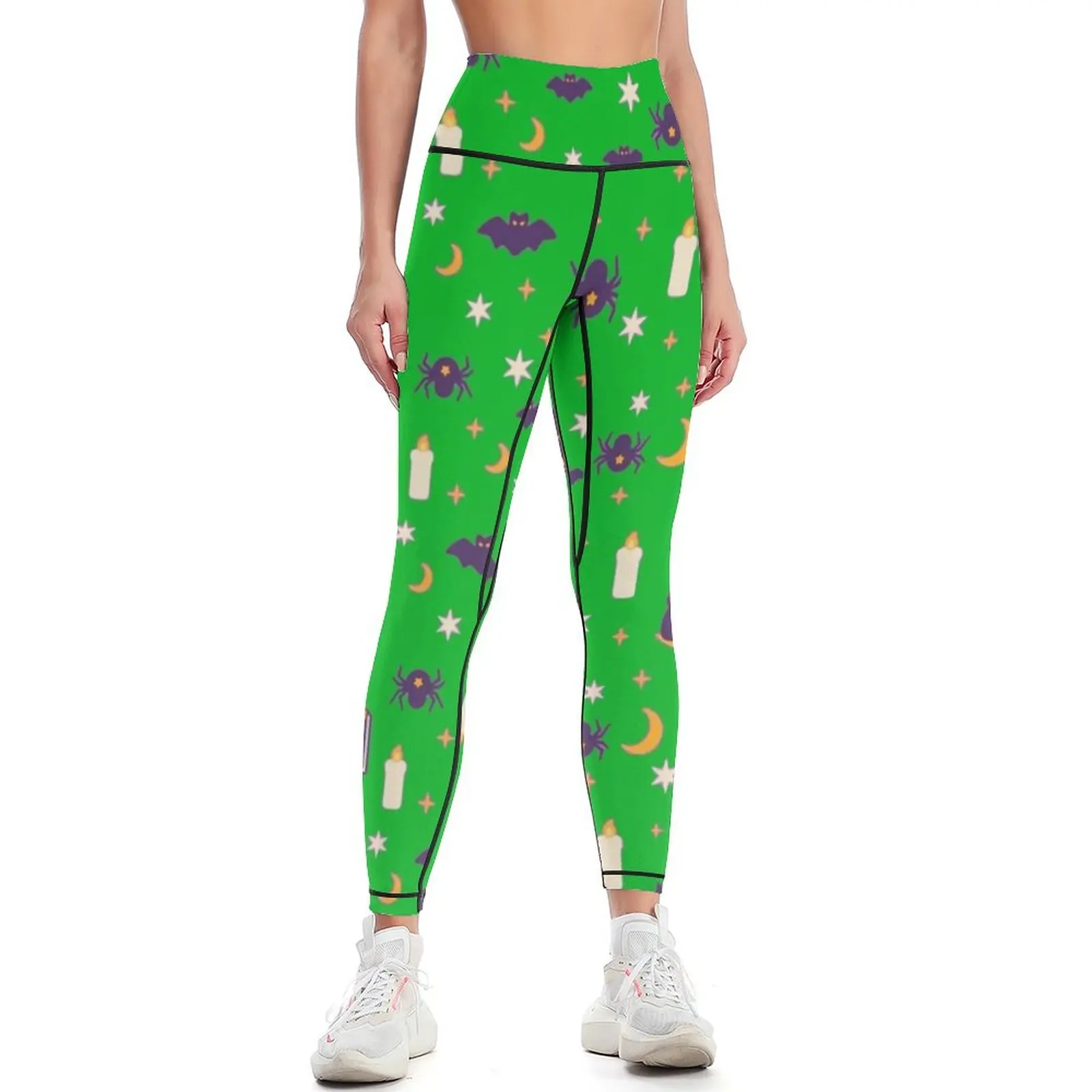 

Halloween Witches Green Pattern Leggings Fitness woman Women's push up Womens Leggings