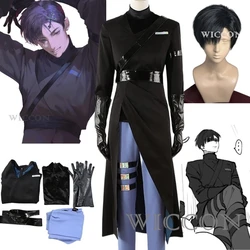 Alien Stage Anime Ivan Cosplay Black Sorrow Cosplay Parrucca nera Gioco di ruolo Pantaloni da festa Cintura Costume di carnevale di Halloween