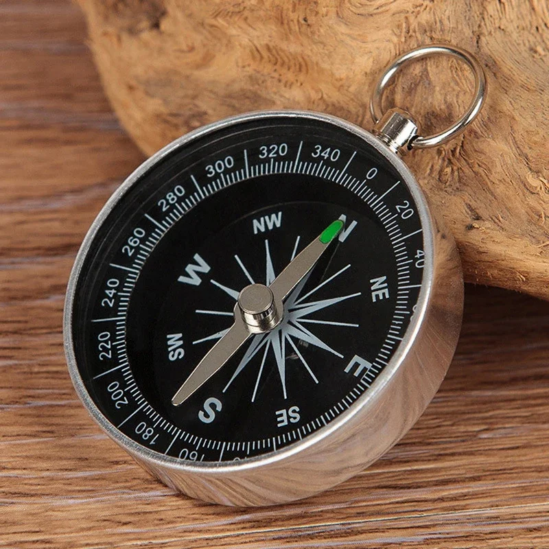 Portable Outdoor Survival Compass Stainless Steel Lightweight Emergency Compass for Trekking Hunting Hiking Camping tool