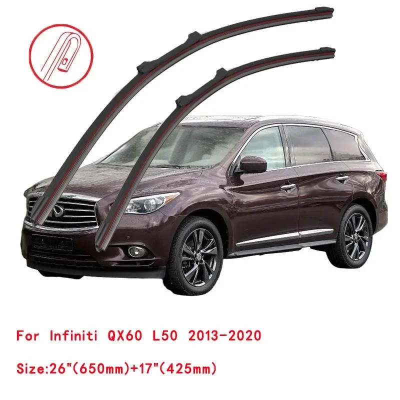 Für den Infiniti QX60 MK1 L50 SUV 3.5 AWD 2012 2013 2014 2015 2016 2017 2018 2019 2020 2021 Doppelgummi-Scheibenwischer