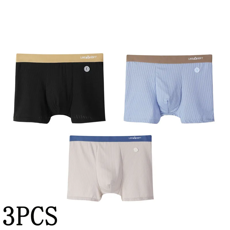 New 3 Pcs/Lot Men's Boxer Shorts Underwear Sexy Underpants Striped Homme U Convex Shorts Lingerie Boxershorts Boxers Panties