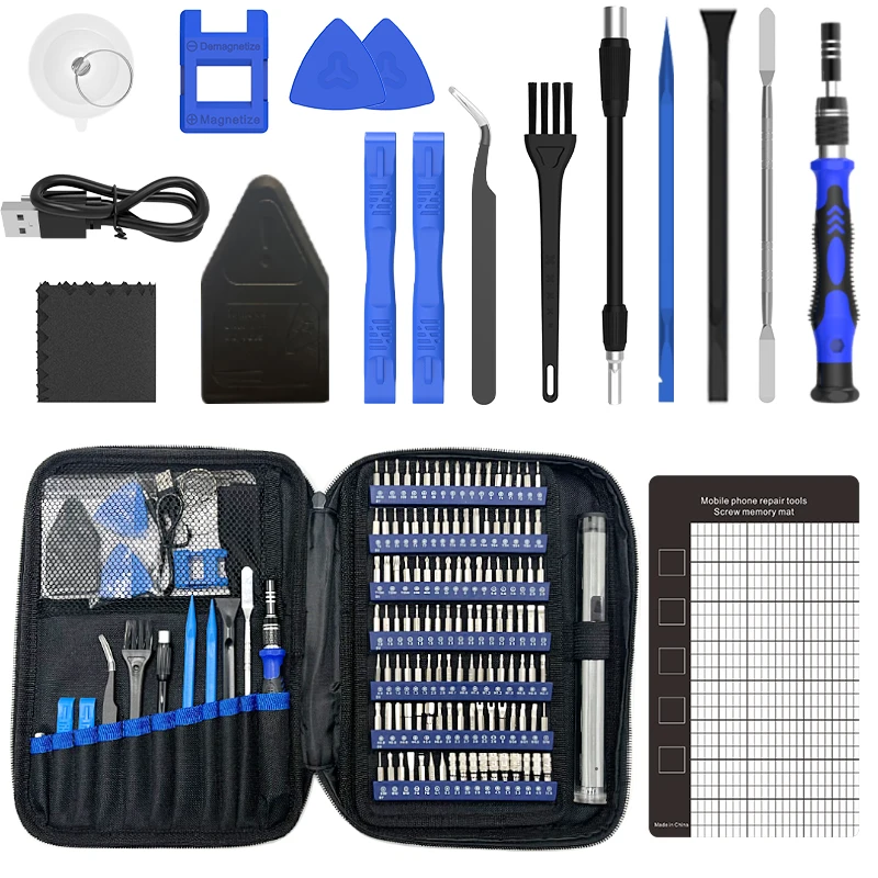 152 in 1 precision Electric Screwdriver Set 120 Magnetic Bits Electronic Repair Handy Tool Kit for PC Phone Camera Laptop Watch