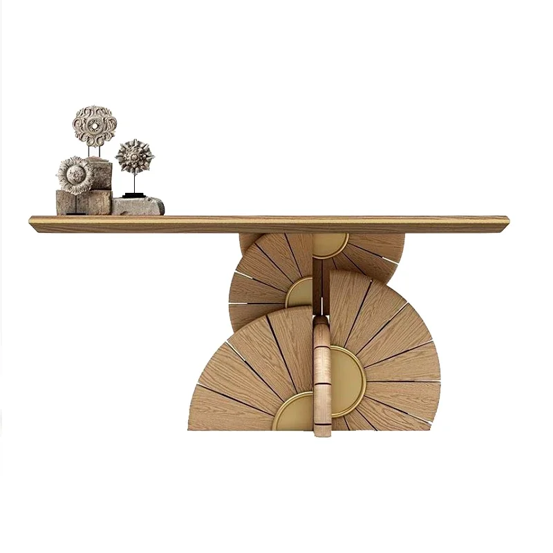 A  Italian solid wood entrance desk creative entry desk living room corridor modern art, entrance table