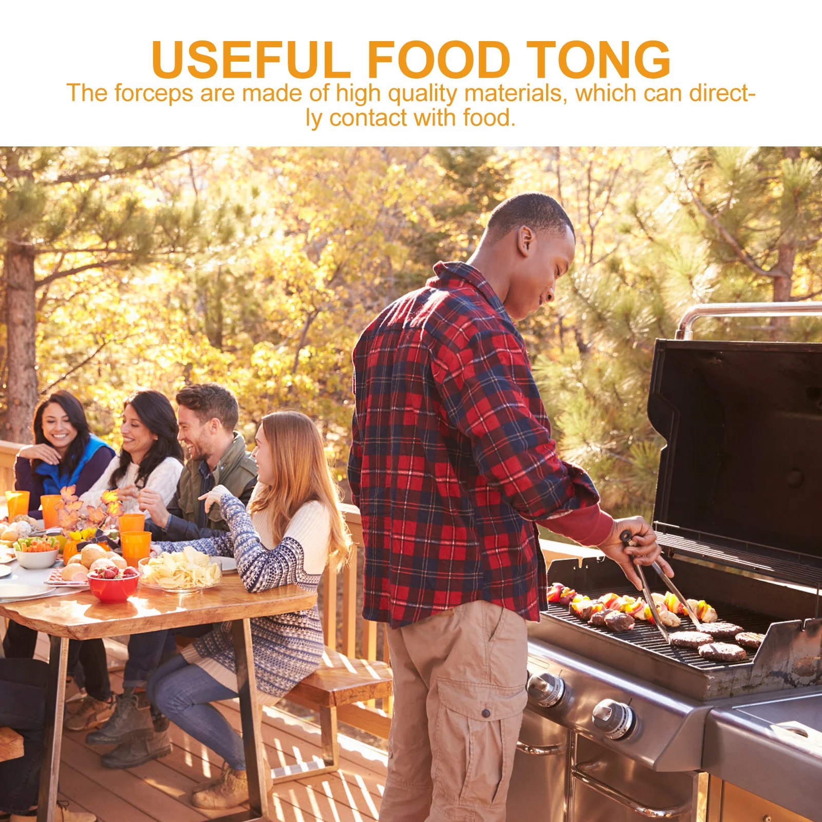 

1Pcs Stainless Steel Head Multipurpose Flat Food Tong Practical Bbq Clip Bread Clamp Pancake Fruit Clip Creative Fish Clamp