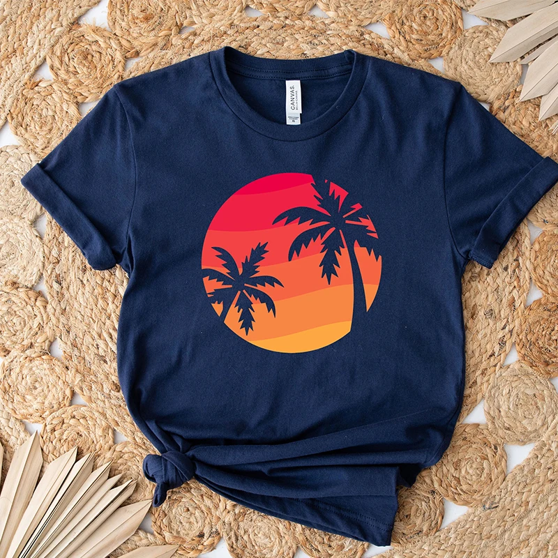 

Tree Silhouette Graphic T Shirts Women Cotton Holiday Clothes Vocation T-shirts Unisex Vintage Street Wear Tops Dropshipping