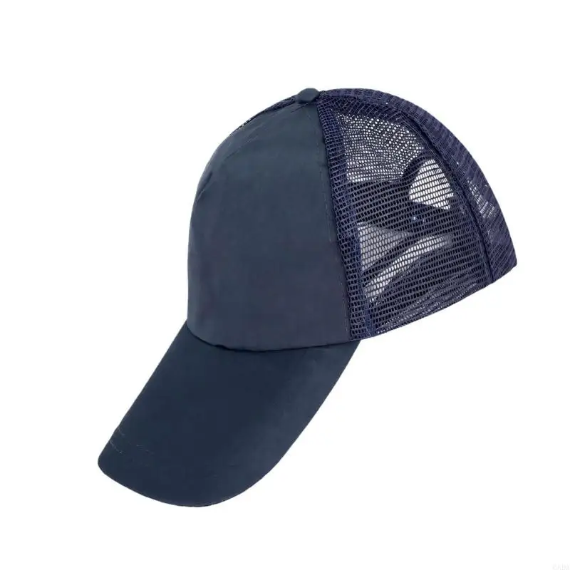 Unisex Adjustable Antistatic Work Truckers Hat, Half-Mesh Breathable Dust Resistant Sun Baseball Cap for Cleanroom Workshop 6XDA