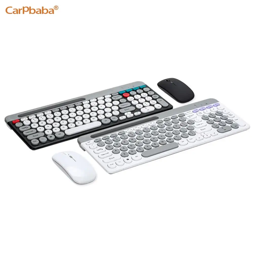 Carpbaba 806 Keyboard dan Mouse nirkabel, Keyboard dan Mouse nirkabel dua mode, Kombo 2.4G Bluetooth 5.0, Keyboard membran, Mouse Keyboard BT dapat diisi ulang