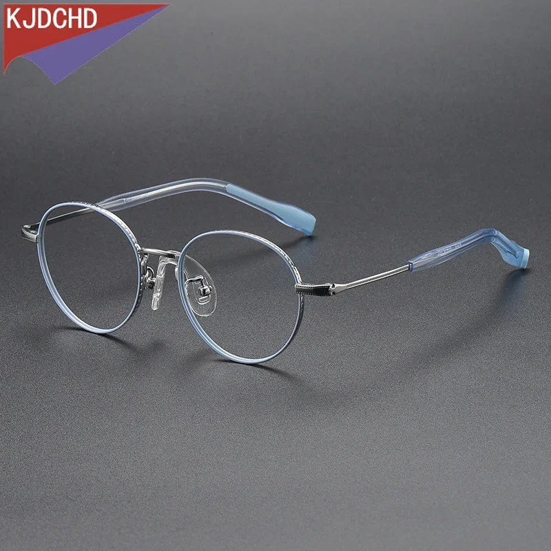 

2024 Pure Titanium Children's Glasses Frames Kid Women Vintage Retro Round Eyewear Brand Designer Eyeglasses Frames