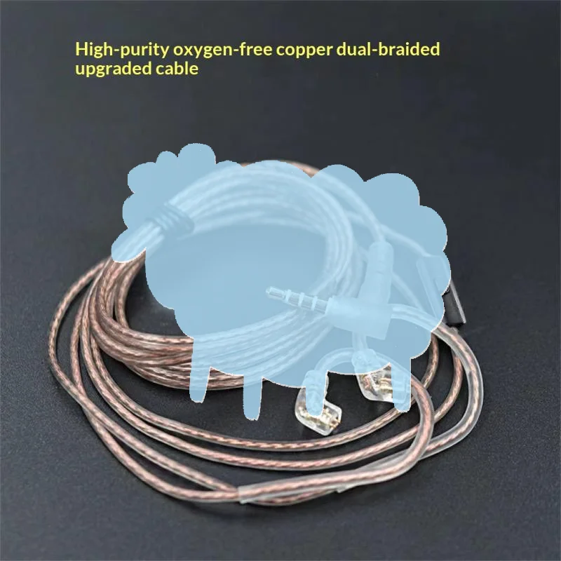 KZ High Purity OFC Dual Parallel Earphone Upgrade Cable Boost Sound Quality for ZST EDC ZSN Pro