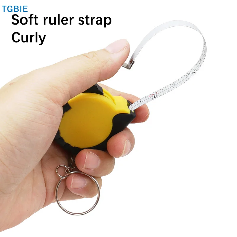 【TL】Small Soft Steel Ruler 1M Multipurpose Measure Tape With Keychain Portable Mini Gift Metric Inch Double Scale Tape Measure