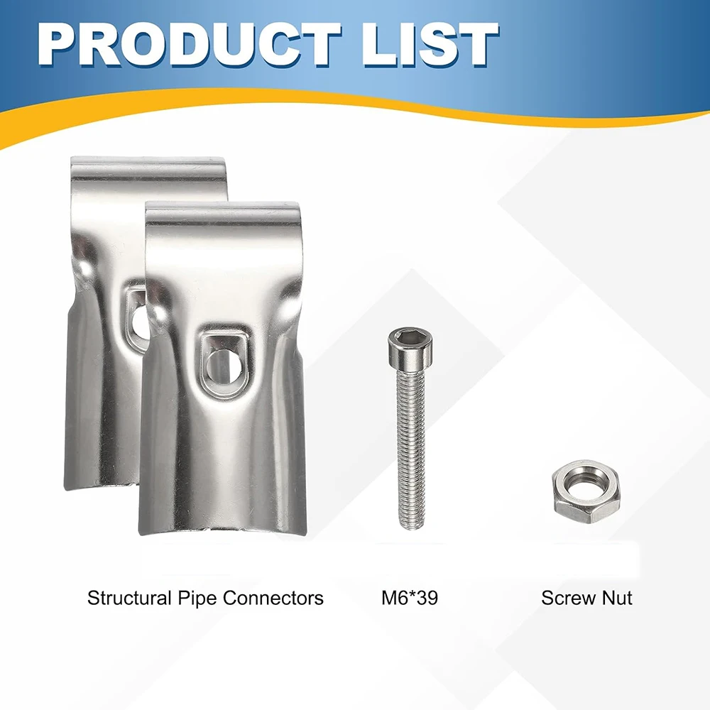 Round tube stainless steel 25mm two-way round tube connector, greenhouse steel pipe connector, clamp fixing clip, pipe tee