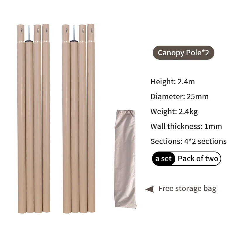 Telescoping Tent Poles Flexible Adjustable Tarp Tent Poles Lightweight Poles Foldable Flexible Rod for Camping