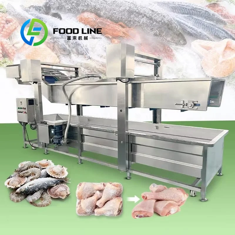 Conveyor Type Meat Defroster Integrated Water Circulation Filtration Reduces Manual Water Changing Frequency In Meat Processing