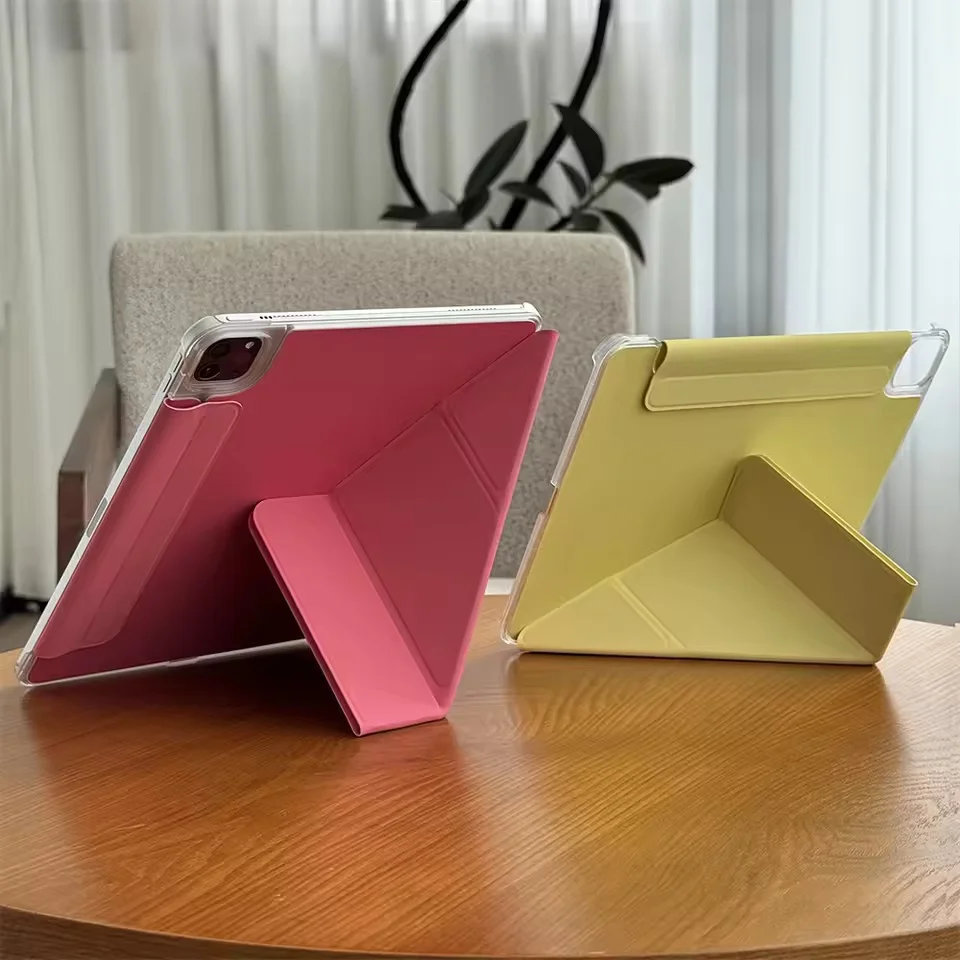 

Magnetic Snap-On Tri-Fold Protective Case For iPad Pro 13 11 12.9 2024 2025 Air mini Shock-Resistant Transparent Polycarbonate