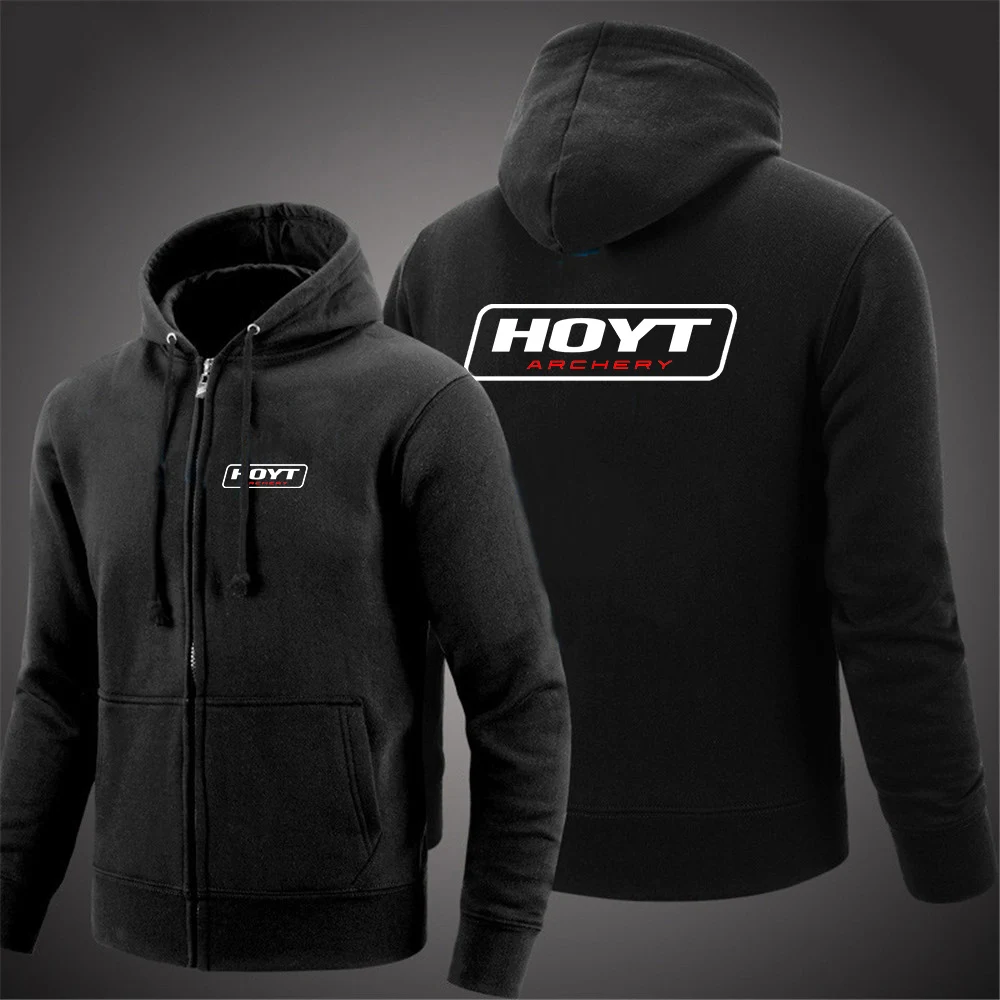 2025 Spring And Autumn Men's HOYT Archery Huntinger Bows Logo Print Popular Zipper High-Quality Jacket Coat Sports Hoodies view 3