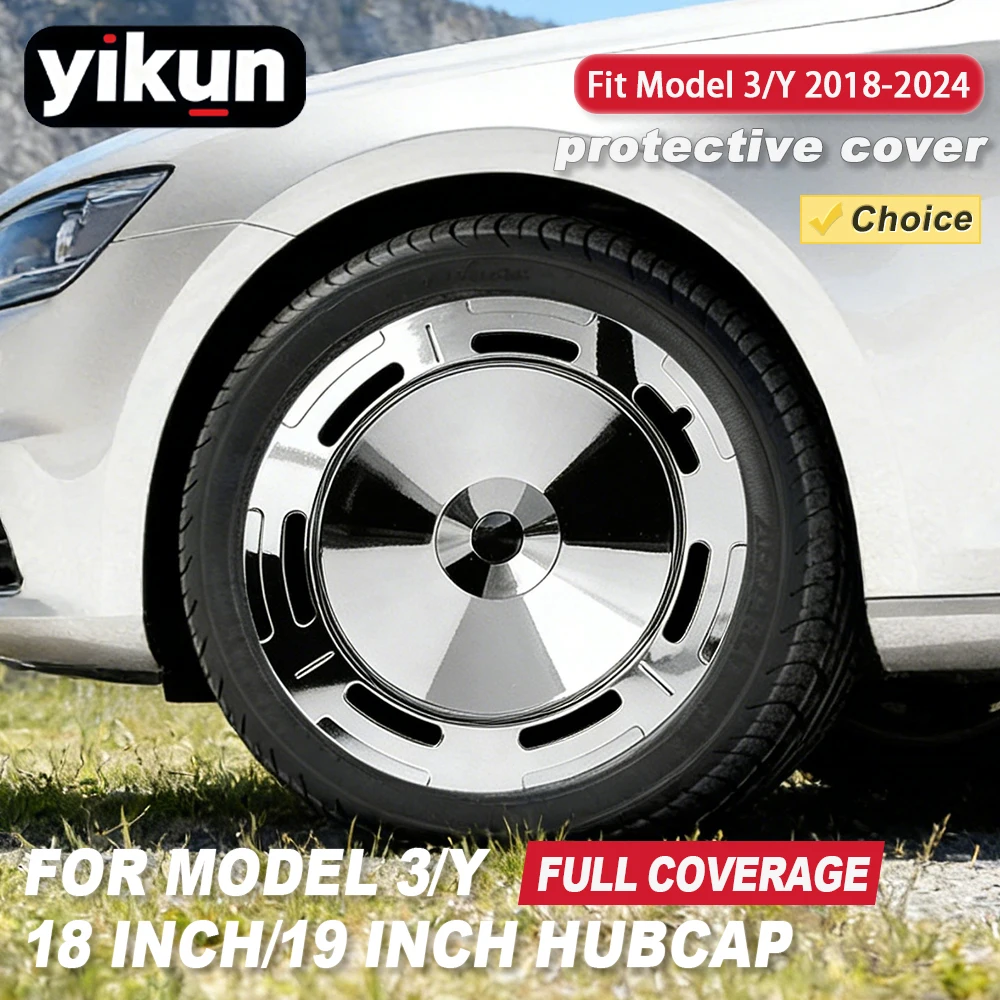 

YIKUN 4 шт. колпаки на колеса для Tesla Model 3/Y 18/19 дюймов, сменные колпаки Performance, автомобильные аксессуары 2018-2024