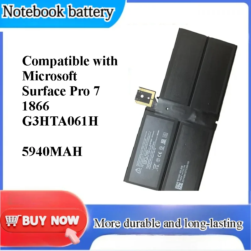 [NEW] For Microsoft Surface Pro 7 1866 G3HTA061H Tablet Battery Long Lasting Power Supply Compatible with