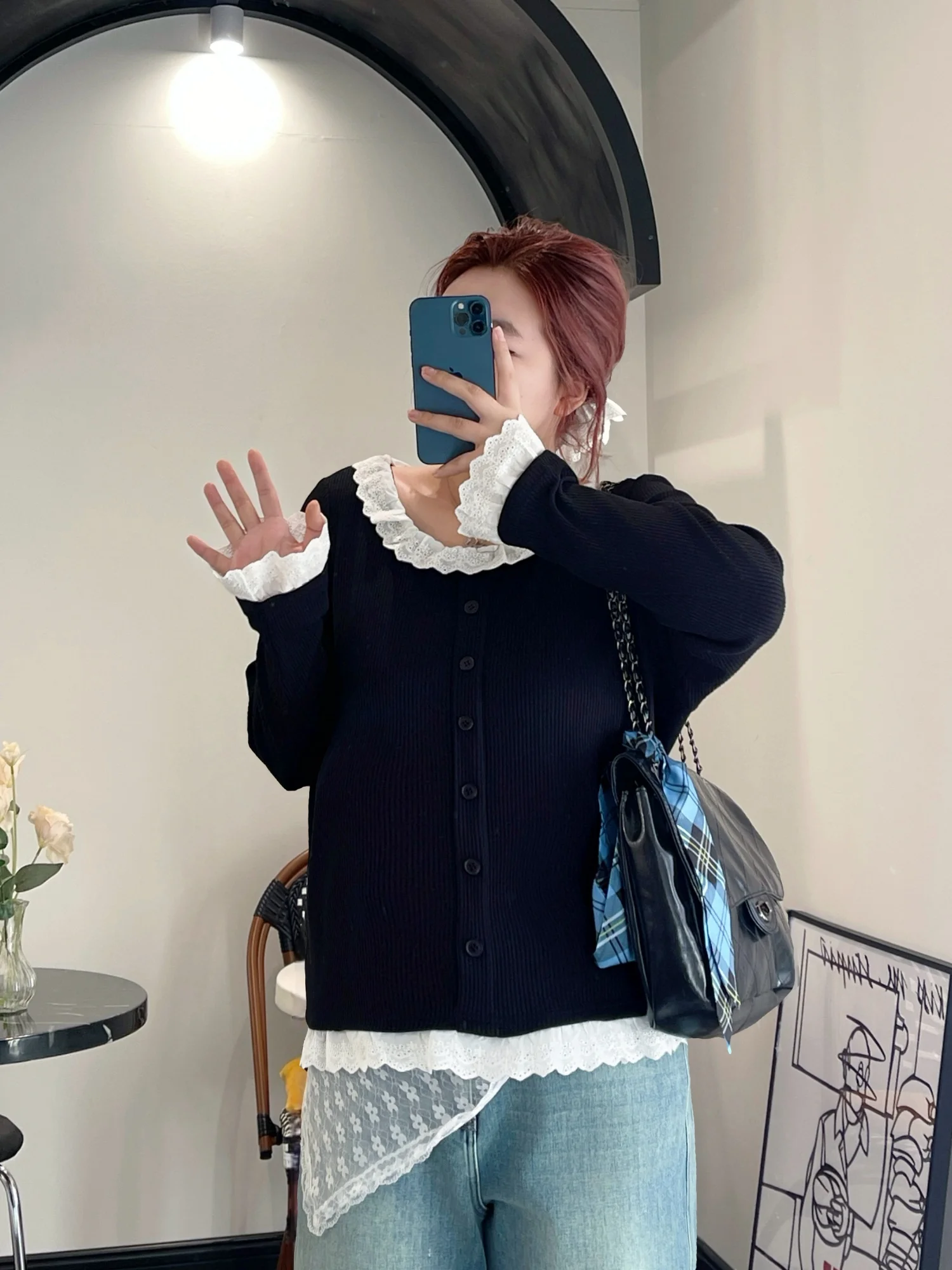 

plus Size Women's Long Sleeve round Neck Base Shirt Slimming Design Commute Style Knitted Top Polyester Viscose Spandex Blend