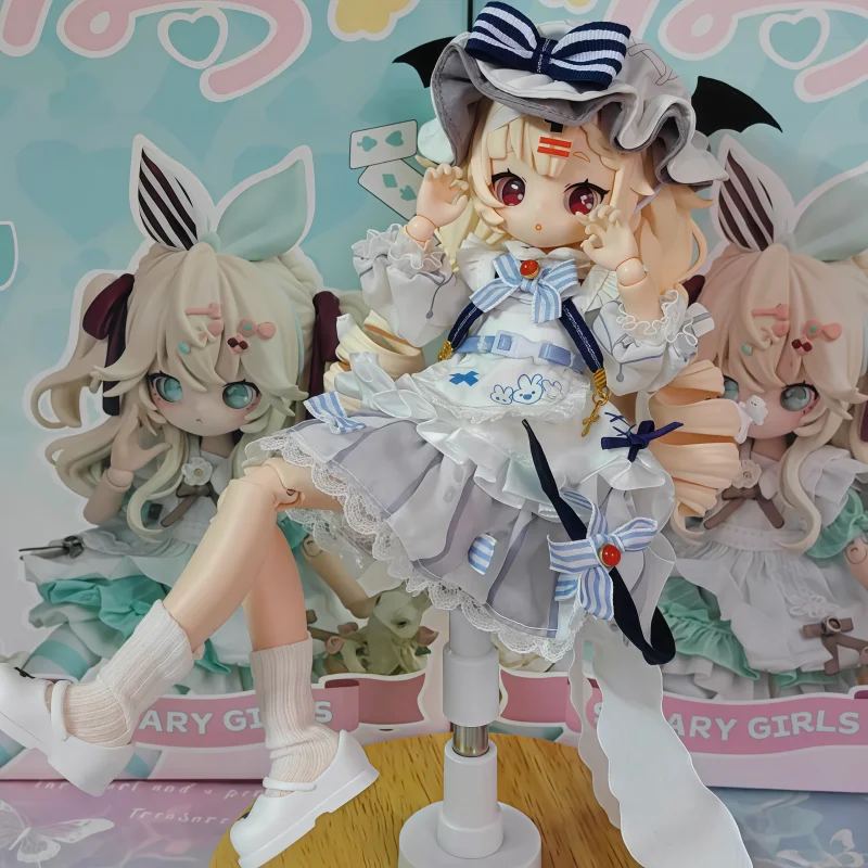 Vendas quentes em estoque wanmeng sugary meninas 1/8mjd caixa cega bjd boneca móvel ornamentos na moda brinquedo feminino bonito colecionável presente da menina