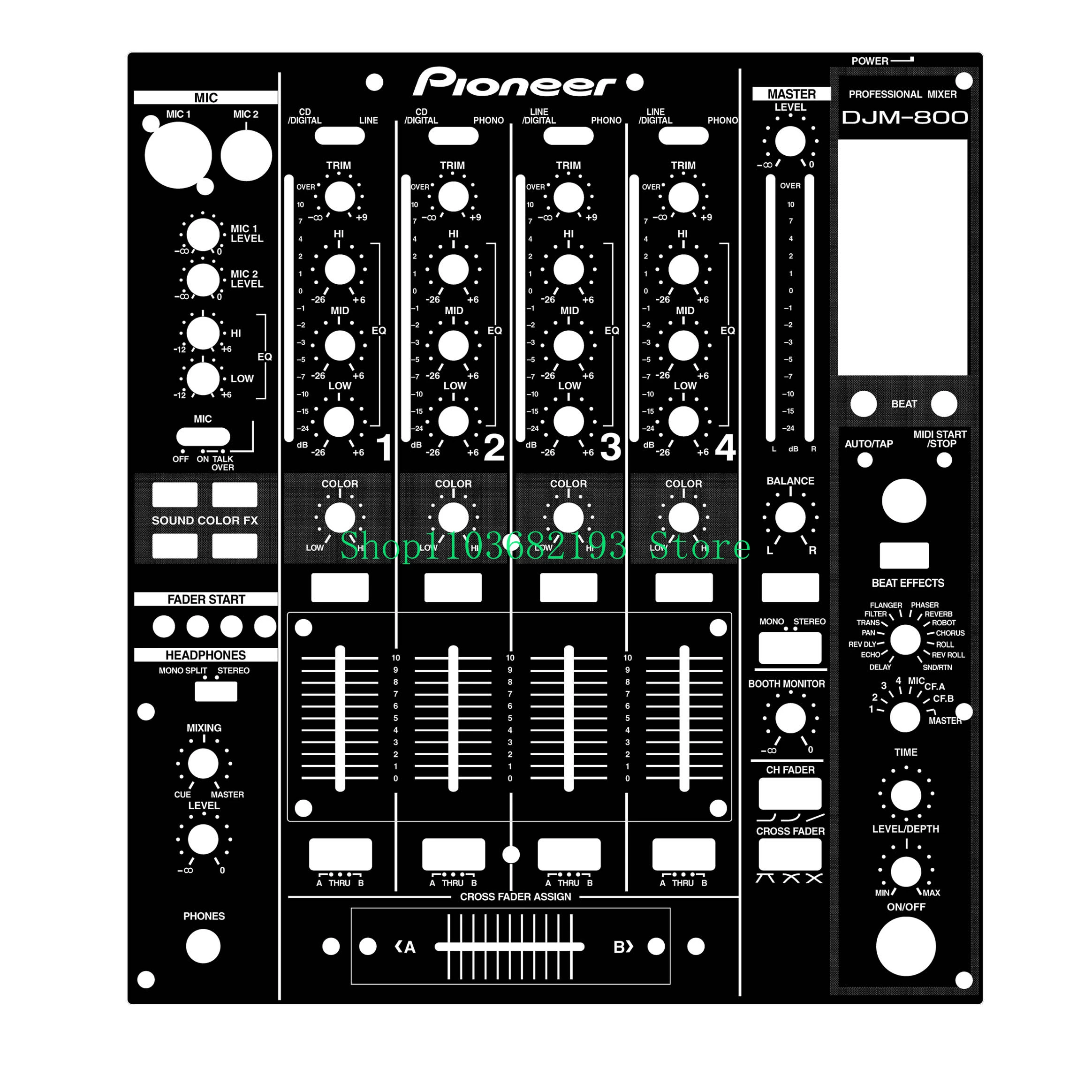 

DJM-800 Skin Mixer Panel Mask DJM800 Colorful Mask, Customizable