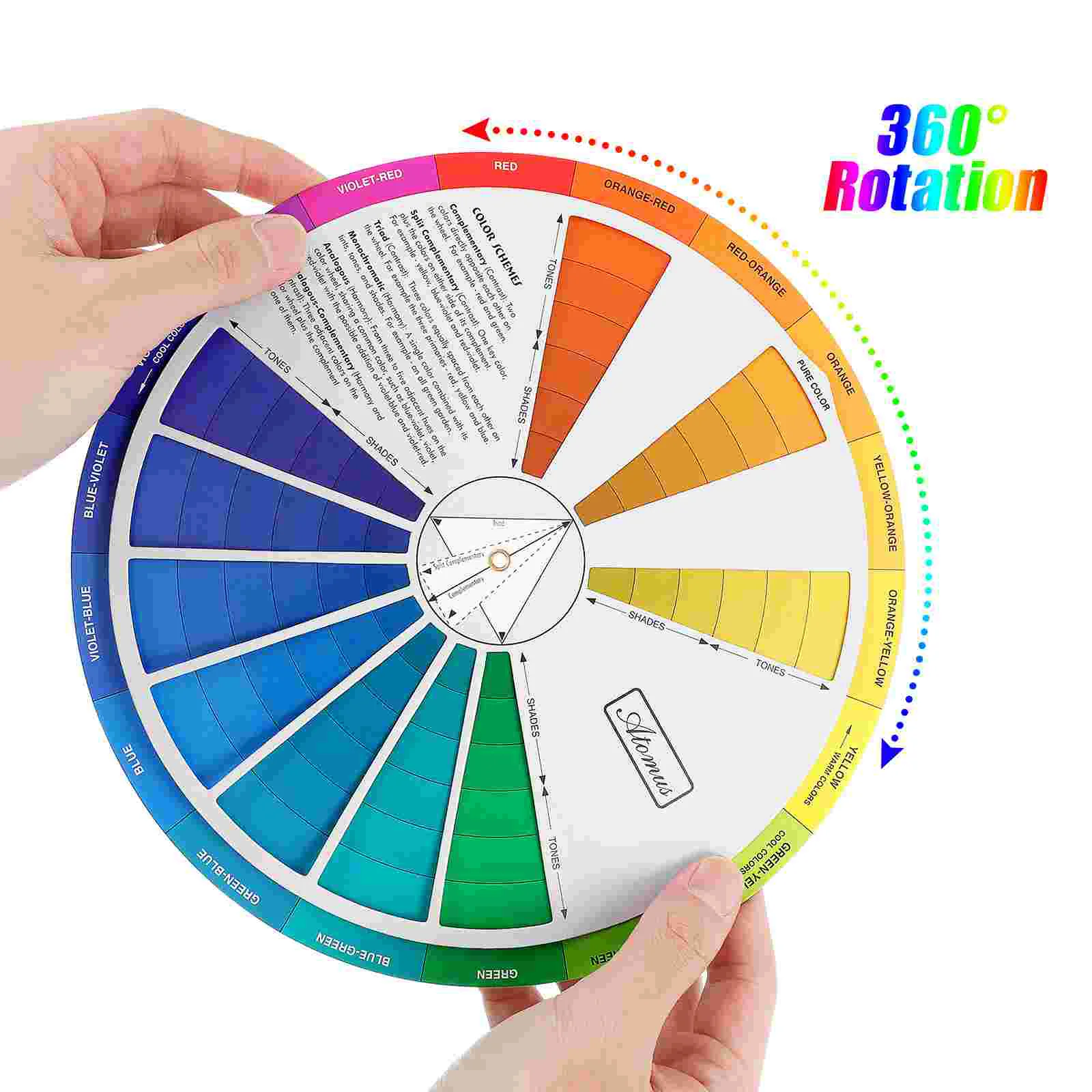 Ruota Ruota dei colori Ruota di miscelazione Tavola dei colori Guida alla vernice Cerchio di miscelazione Teoria dell'artista del trucco Apprendimento Arcobaleno complementare