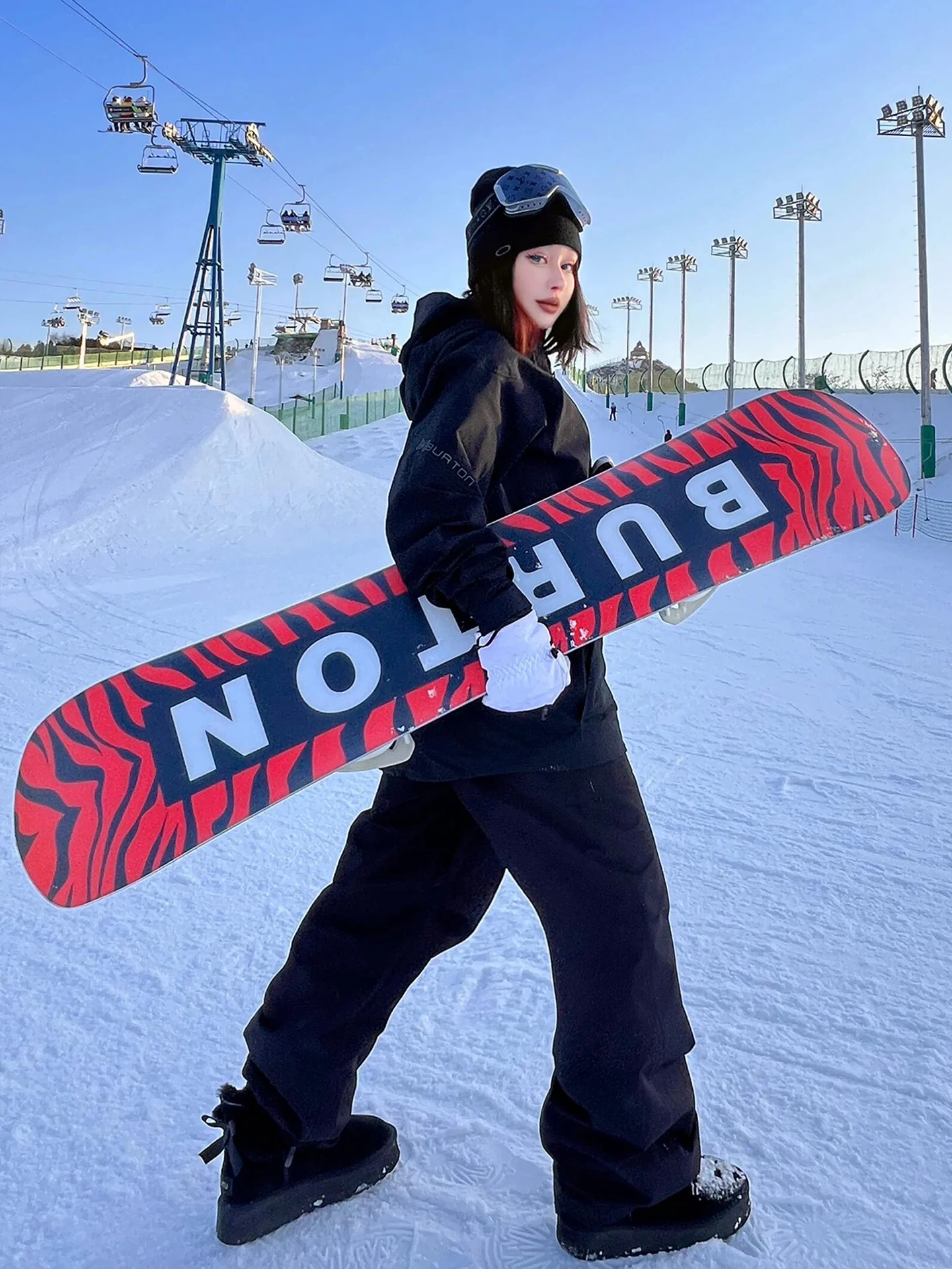 

Fce Lined Ski Pants ex Outdoor Waterproof Detachable Strap Snow Pants Straight Leg Casual Trousers Youth Summer Faion