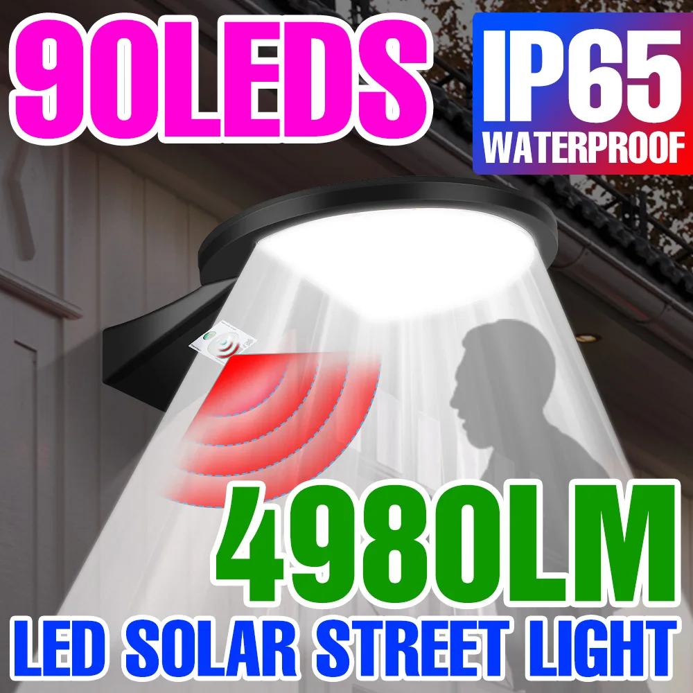 

50W LED Solar Lamp PIR Motion Sensor Street Lights Outdoor Waterproof IP65 Floodlight Warm White LED Garden Lights For Courtyard