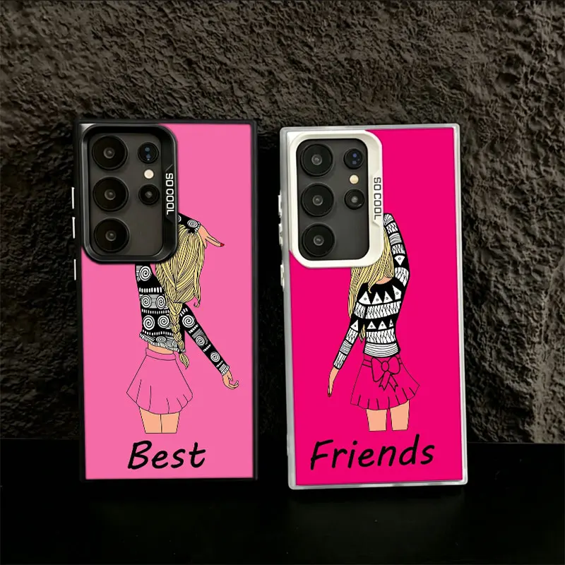 Best Friends BFF Matching Phone Case for Samsung S26 Edge S25 Ultra S24 FE S23 FE S22 Plus Galaxy S21 S20 Cover Back Anti-fall P