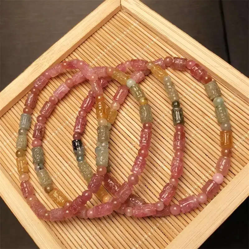 

Женский браслет из натурального турмалина с круглыми камнями, 1 шт.