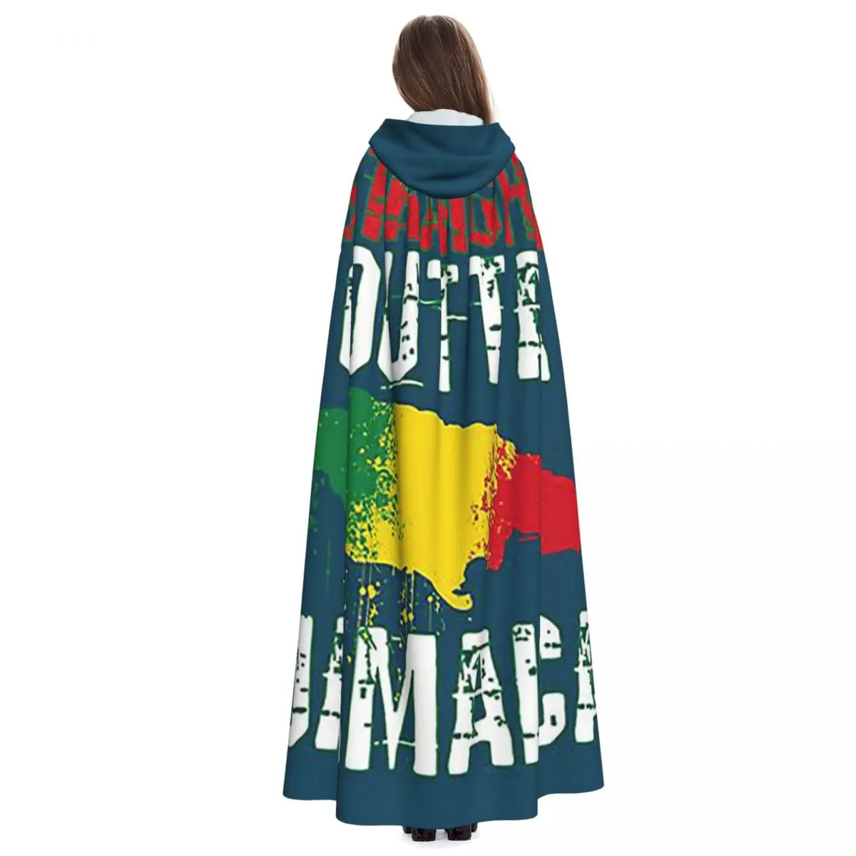 

Прямая ямайка с картой ямайки и цветами, длинный плащ с капюшоном, костюм ведьмы, накидка для косплея, накидка на Хэллоуин, вечеринка для взрослых, унисекс