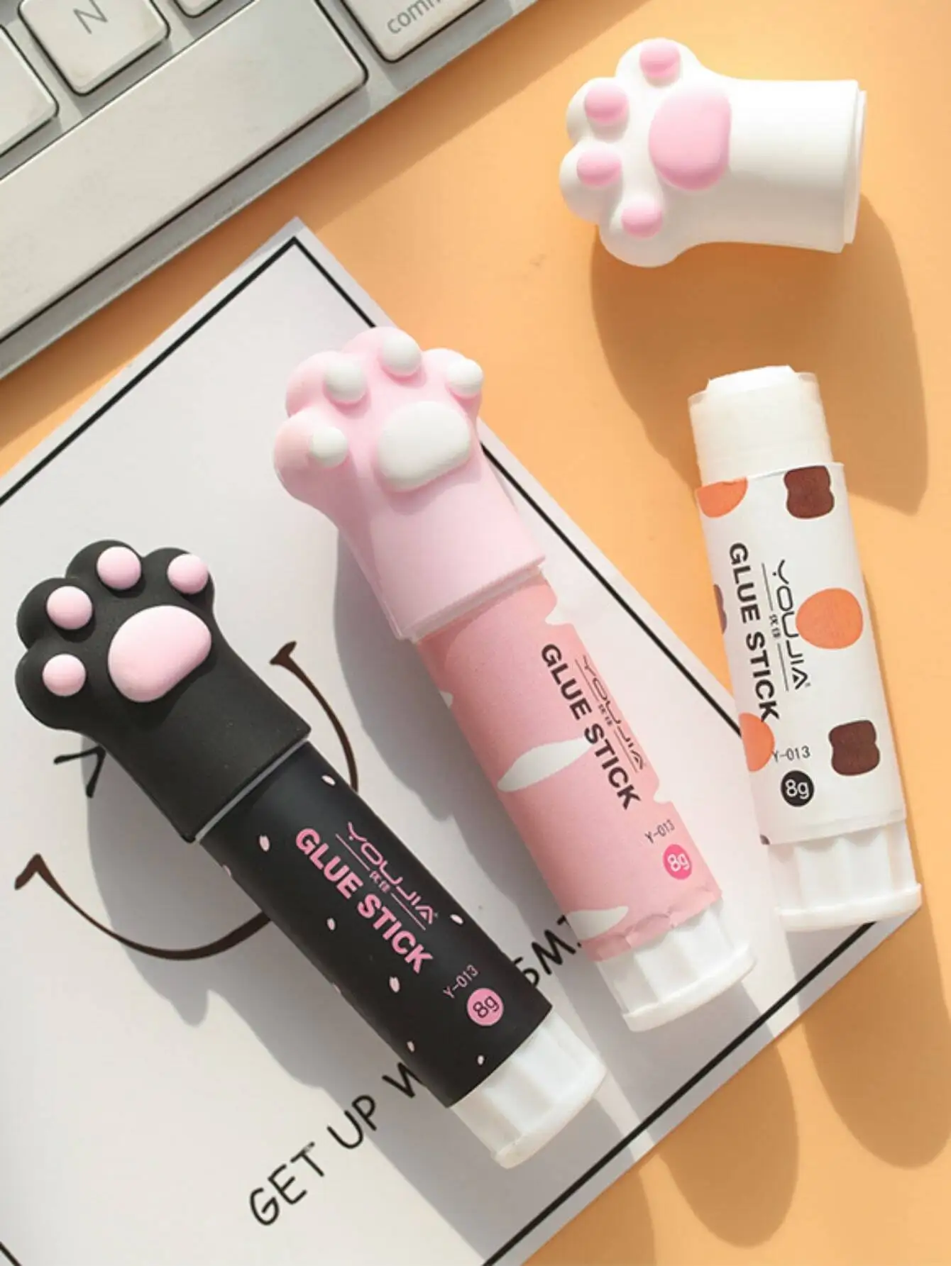 1pc Cute Cat Claw Solid Glue Stick - Quick Kawaii Glue Stick